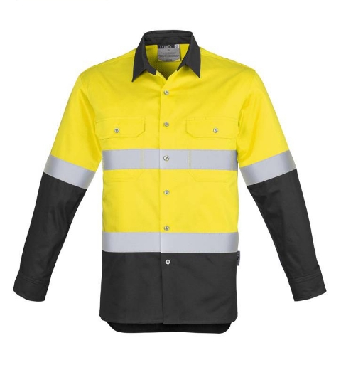 Picture of Syzmik, Mens Hi Vis Spliced Industrial Shirt - Hoop Taped